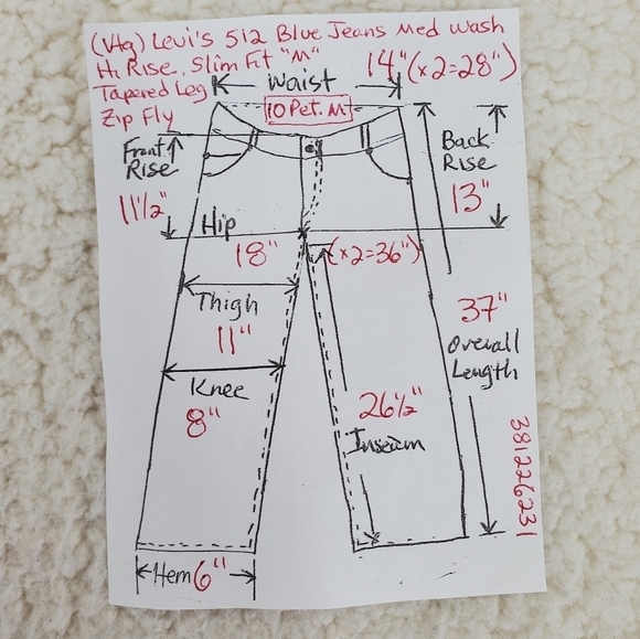 Vtg Levis 512 Jeans Women 10 Petite Blue Slim Fit Tapered Leg (28x26.5) USA Made - Picture 6 of 13